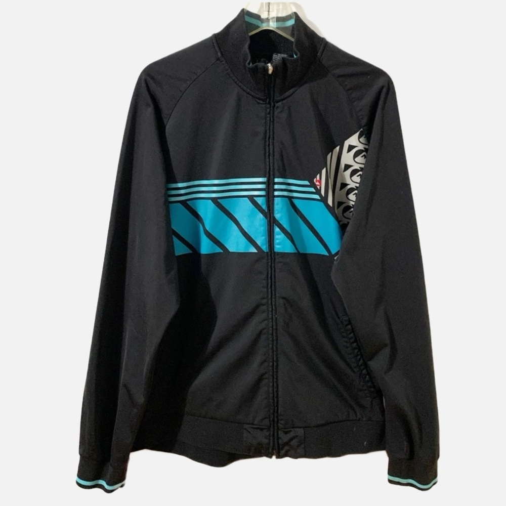 Vintage Quick Silver Long Sleeve Full Front Zip Track Jacket Mock Turtleneck⬛️🟦